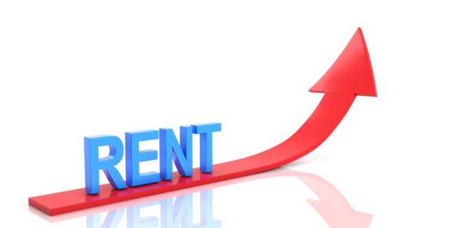 Illustration of Rent pricing going up